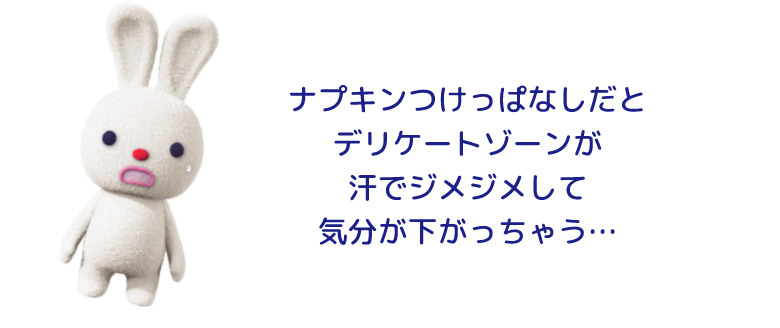 ナプキンつけっぱなしだとデリケートゾーンが汗でジメジメして気分が下がっちゃう…