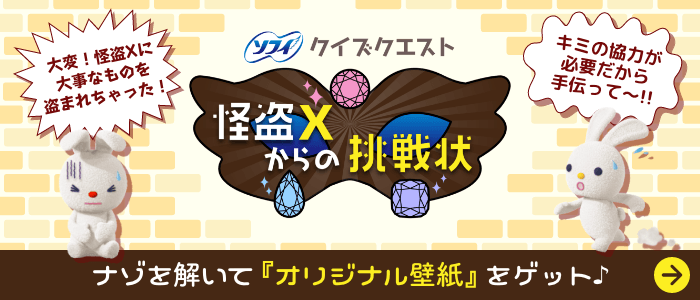 ソフィ クイズクエスト 怪盗Xからの挑戦状 大変！怪盗Xに大事なものを盗まれちゃった！ 君の協力が必要だから手伝って～！！ ナゾを解いて『オリジナル壁紙』をゲット♪