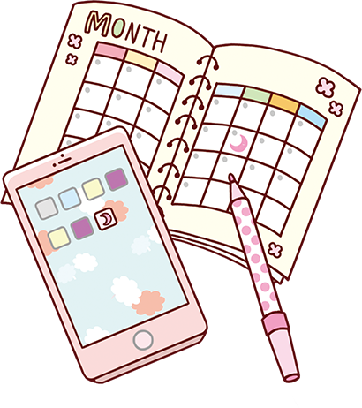 手帳やカレンダー、アプリなどを使ってチェックしてみよう！